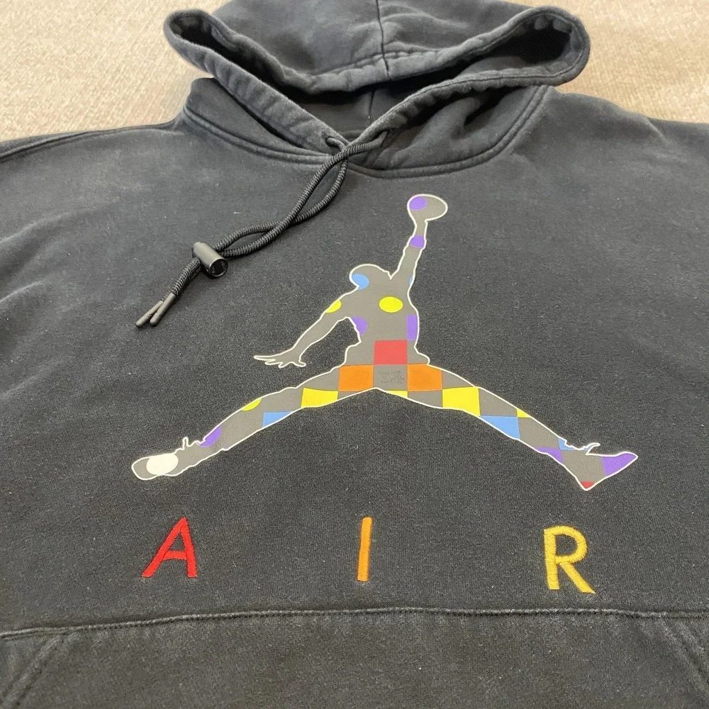 Jordan Nike Air Hoodie Mens‎ Large Black Jumpman Pullover Fleece DD5244-010